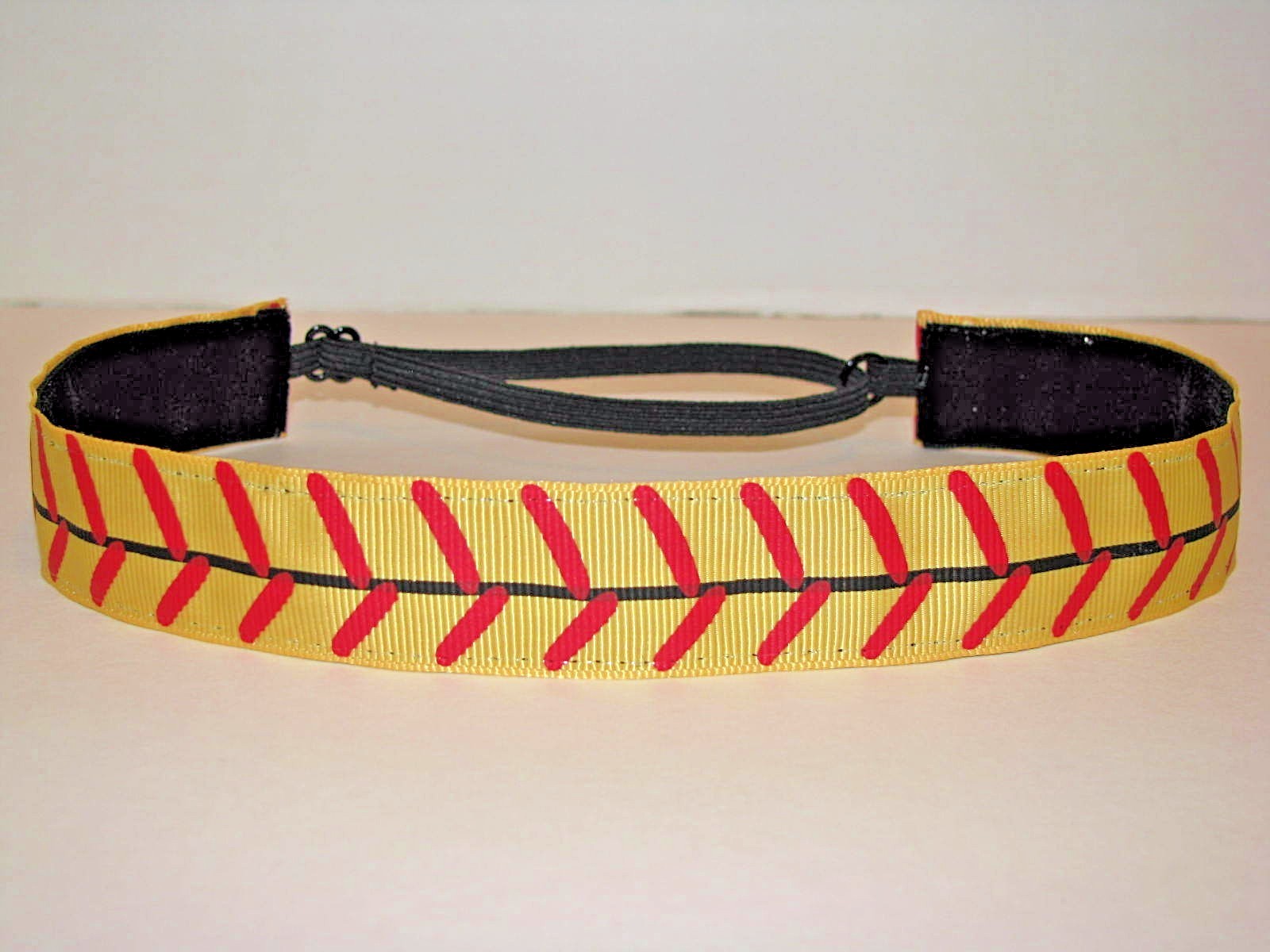 YELLOW SOFTBALL Non slip Headband adjustable no slip Sweaty Sports Hair Bands