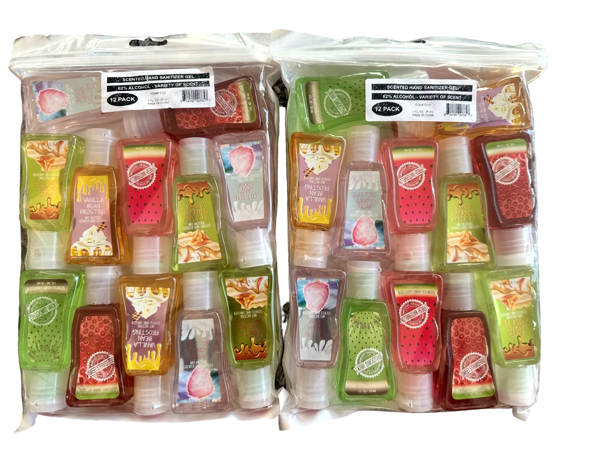 Gel Hand Sanitizer 24 Pieces Sanitizer 1 oz 62% Alcohol Mixed Scents
