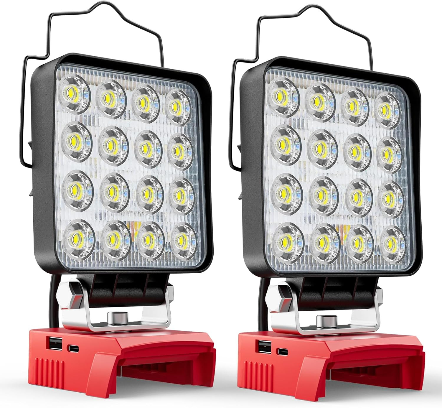 LED Work Light Compatible with Milwaukee 18V Battery, 2PCS 112W Portable Flood L