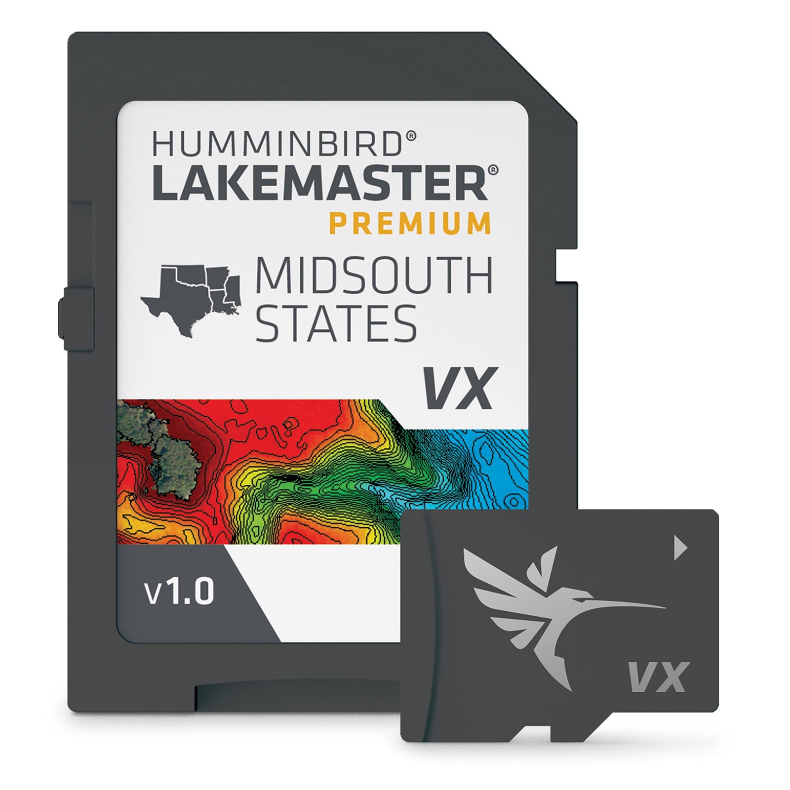 Premium Midsouth States Fishing Map SD Card for Fish Finders