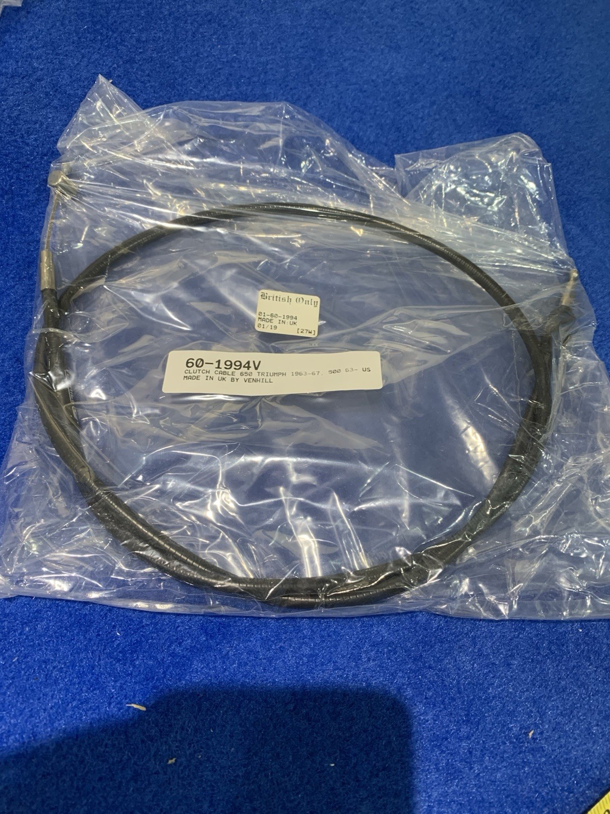 triumph T120 T100 1963_67 Venhill Clutch Cable 60-1994 V  47 Inch Inner