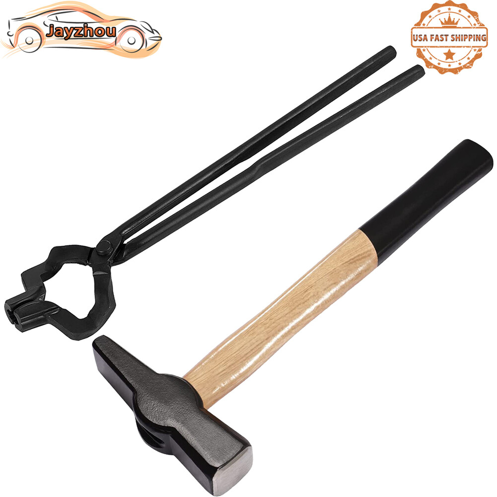 Knifemaking and Blacksmithing Tongs 16" Z V-Bit Style Tongs Blacksmiths' Hammer