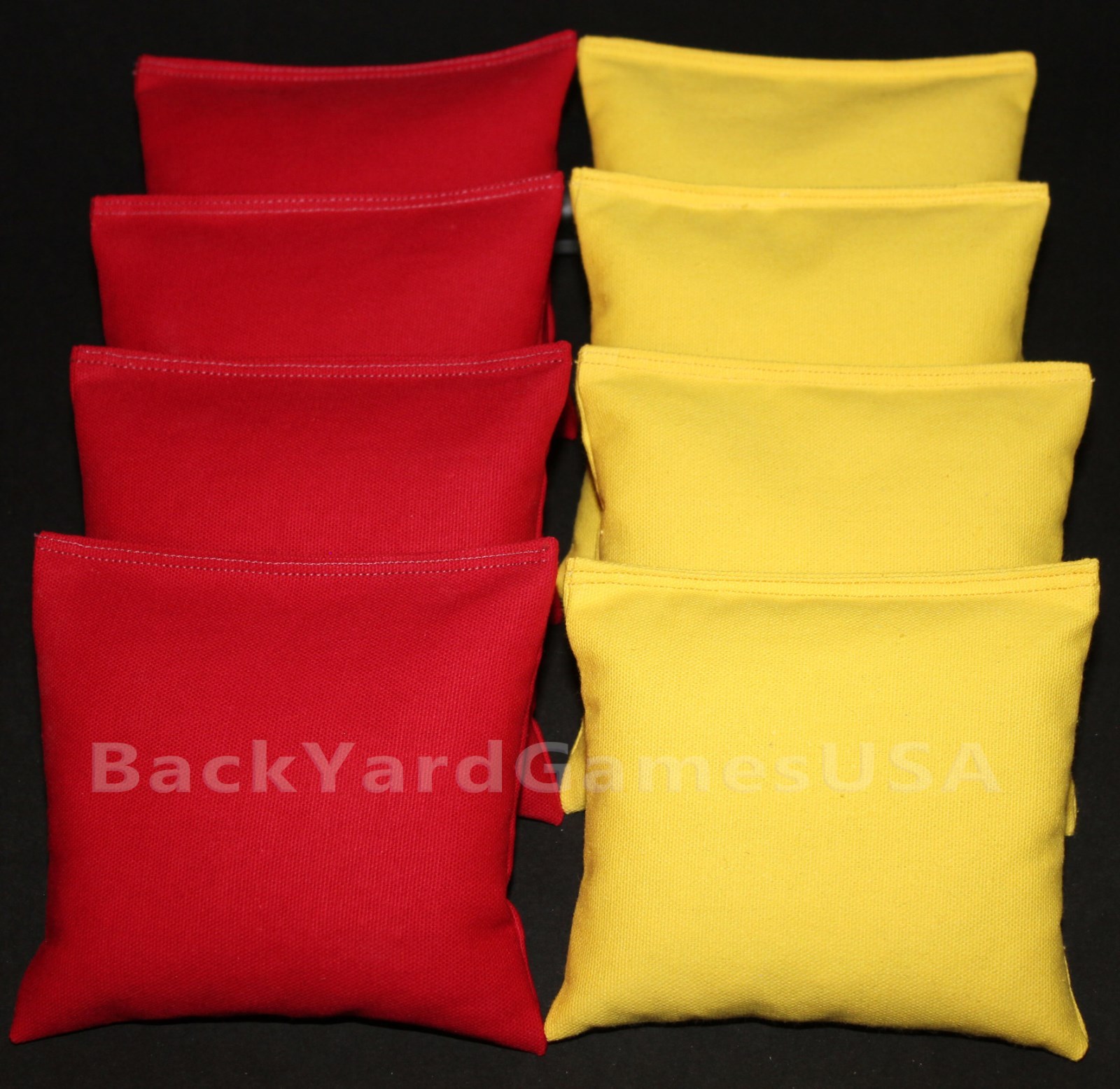 CORNHOLE BEAN BAGS Red & Light Yellow 8 All Weather Resin Filled