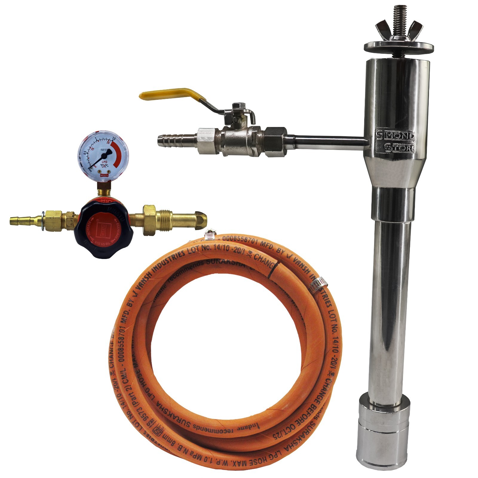 SIMOND STORE- Propane Forge Single Burner Kit Includes Valve, Hose & Regulator