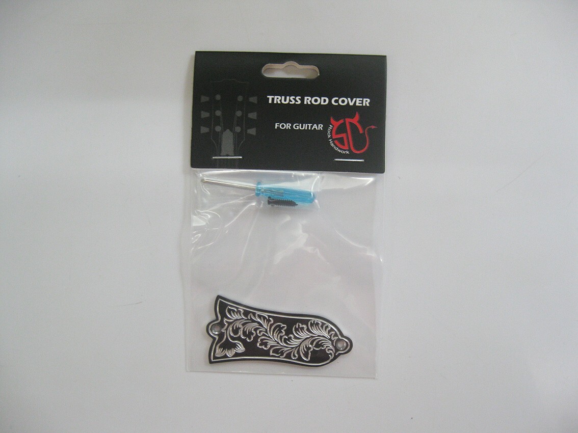gib-AB1 Hand engraved leaf pattern aluminum truss rod cover fit Gibson guitars