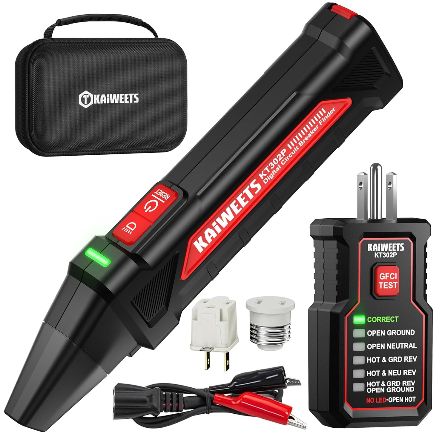 Circuit Breaker Finder Tool Kit GFCI Outlet Tester Dual-Sided LED Indicators