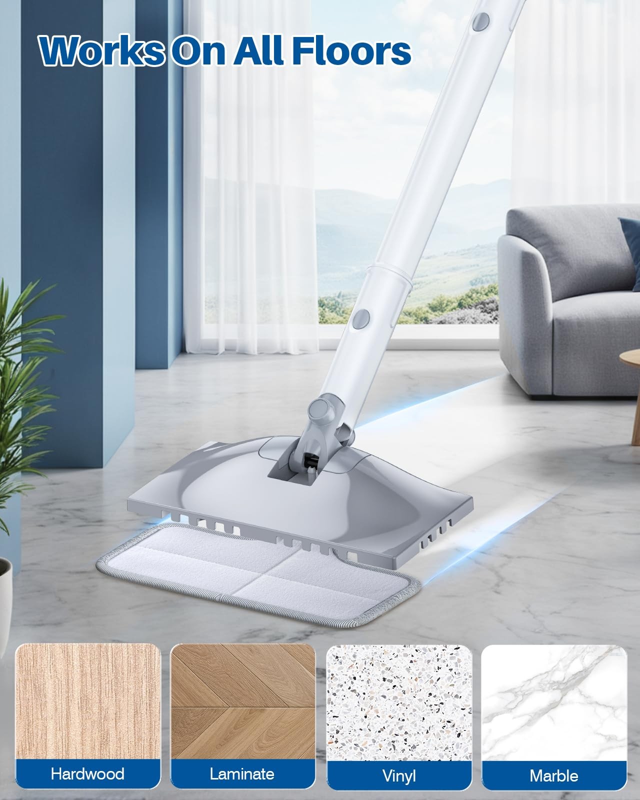 Steam Mop Replacement Pads - 6 Pack Ultra-Absorbent Microfiber Cloths for Most