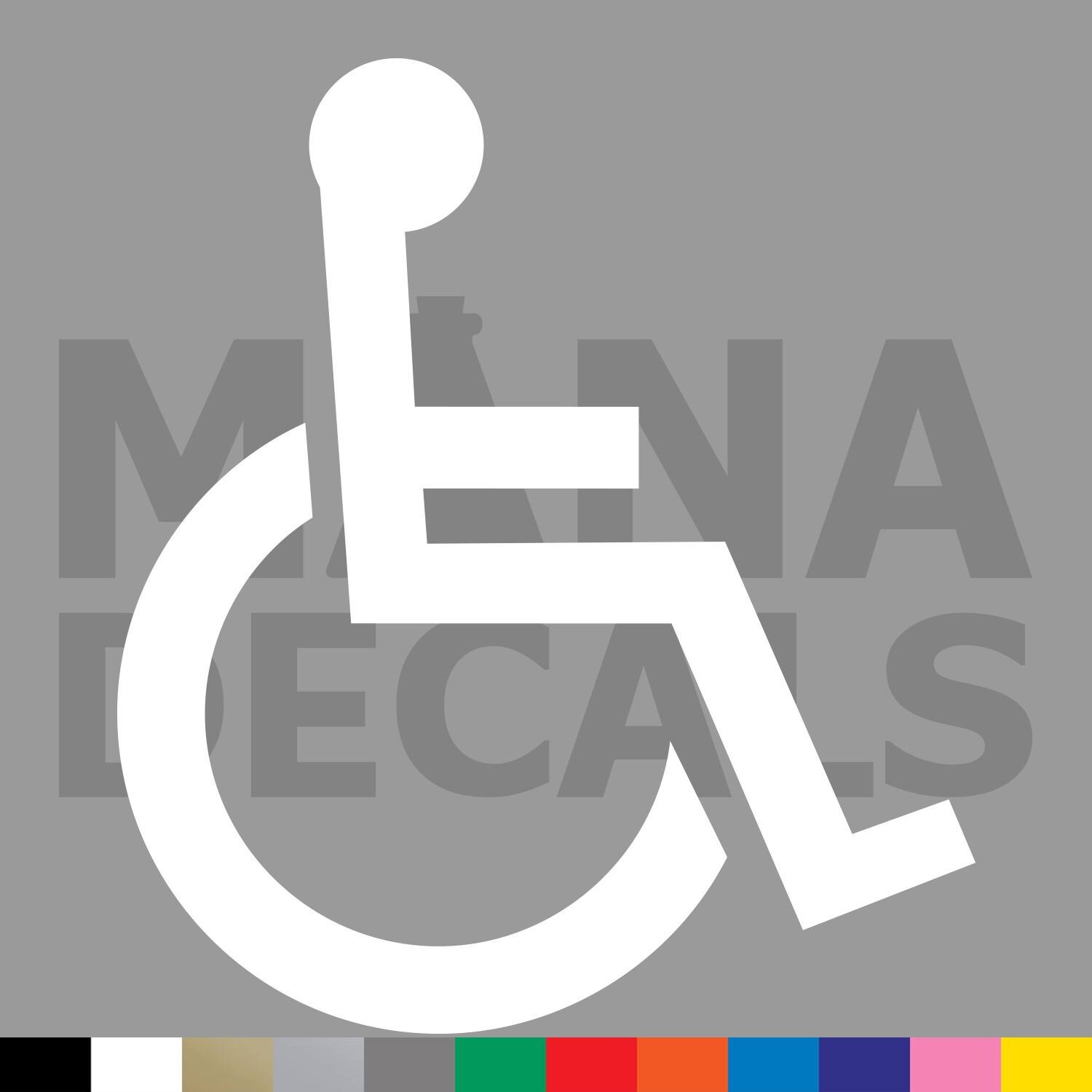 Wheelchair Symbol Vinyl Die Cut Decal Sticker - Handicap Disability Disabled ISA