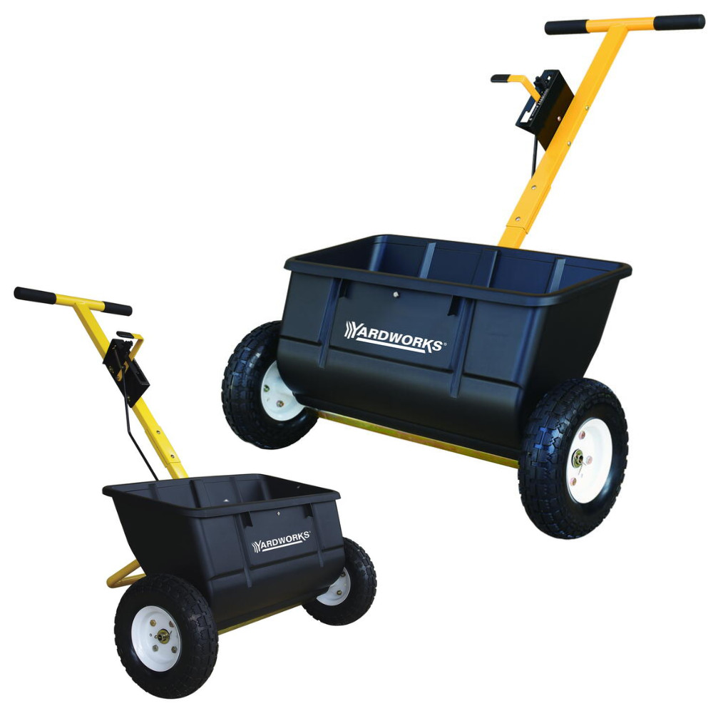 Heavy Duty 75 lb Classic Drop Spreader Seed Granular Fertilizer Push Hopper Tool
