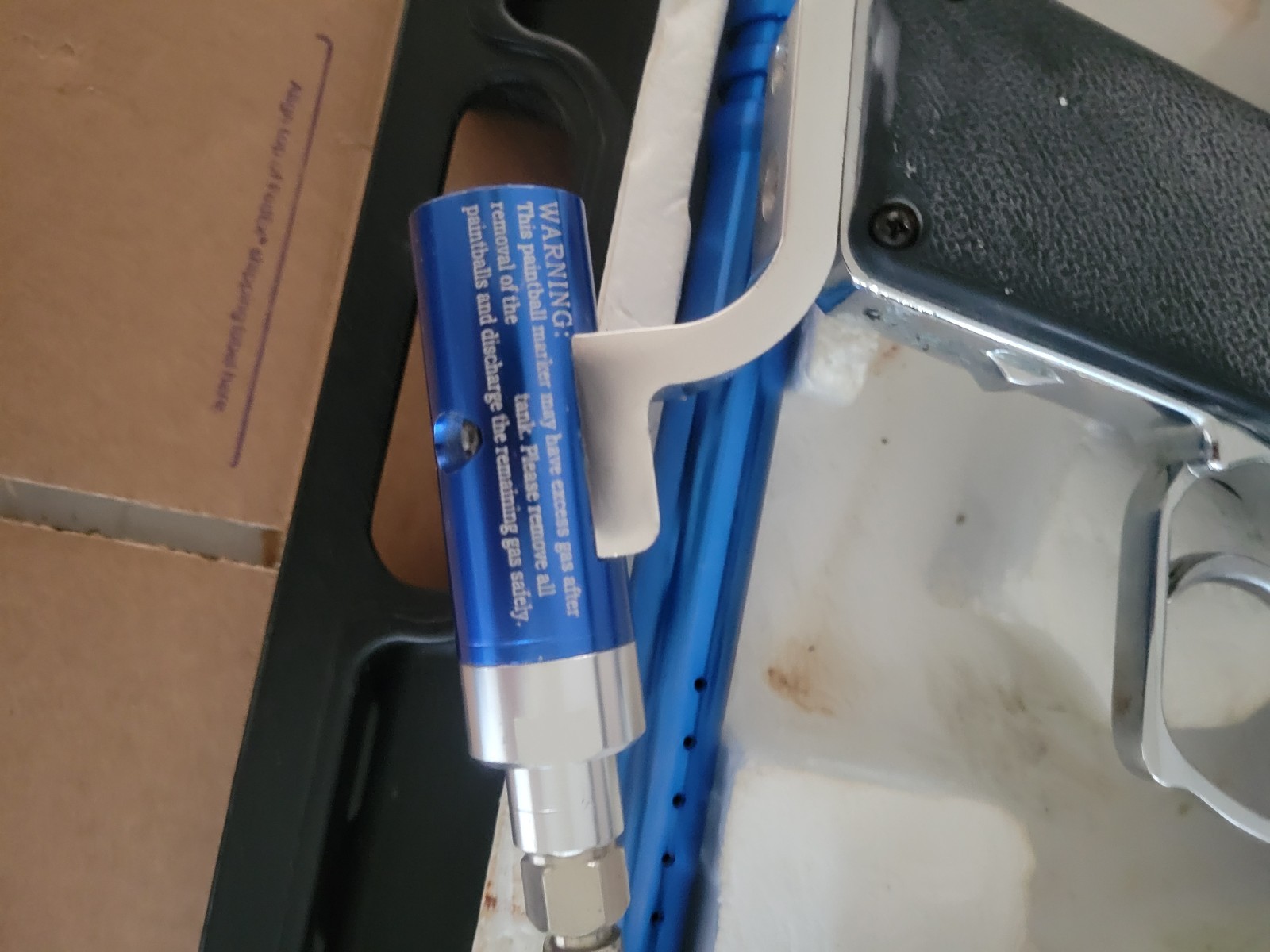 Spyder AMG Classic E Paintball Marker w/Case Blue Untested VTG Kingman