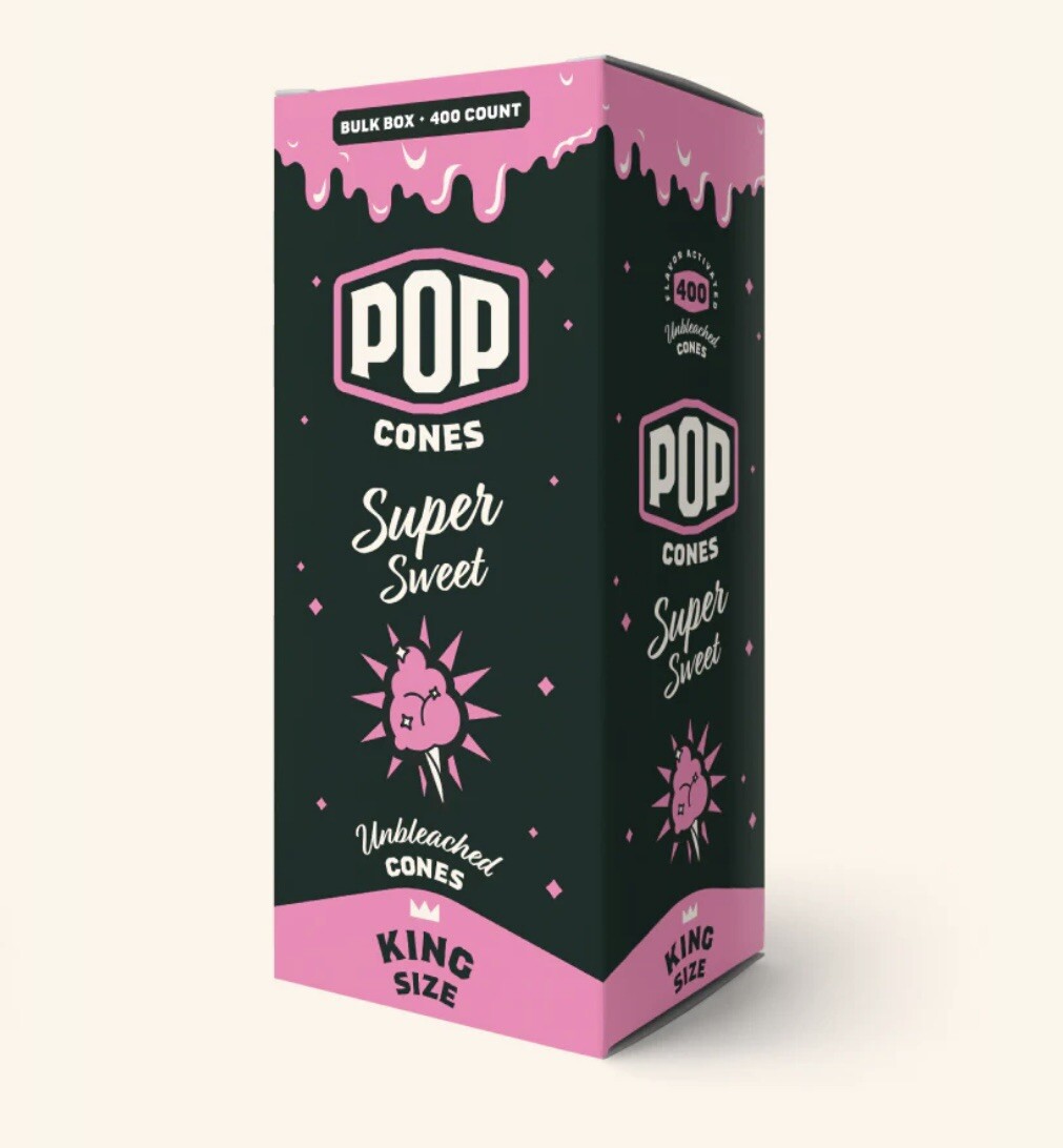POP Cones - Super Sweet - Unbleached - King Size - Case Of 400