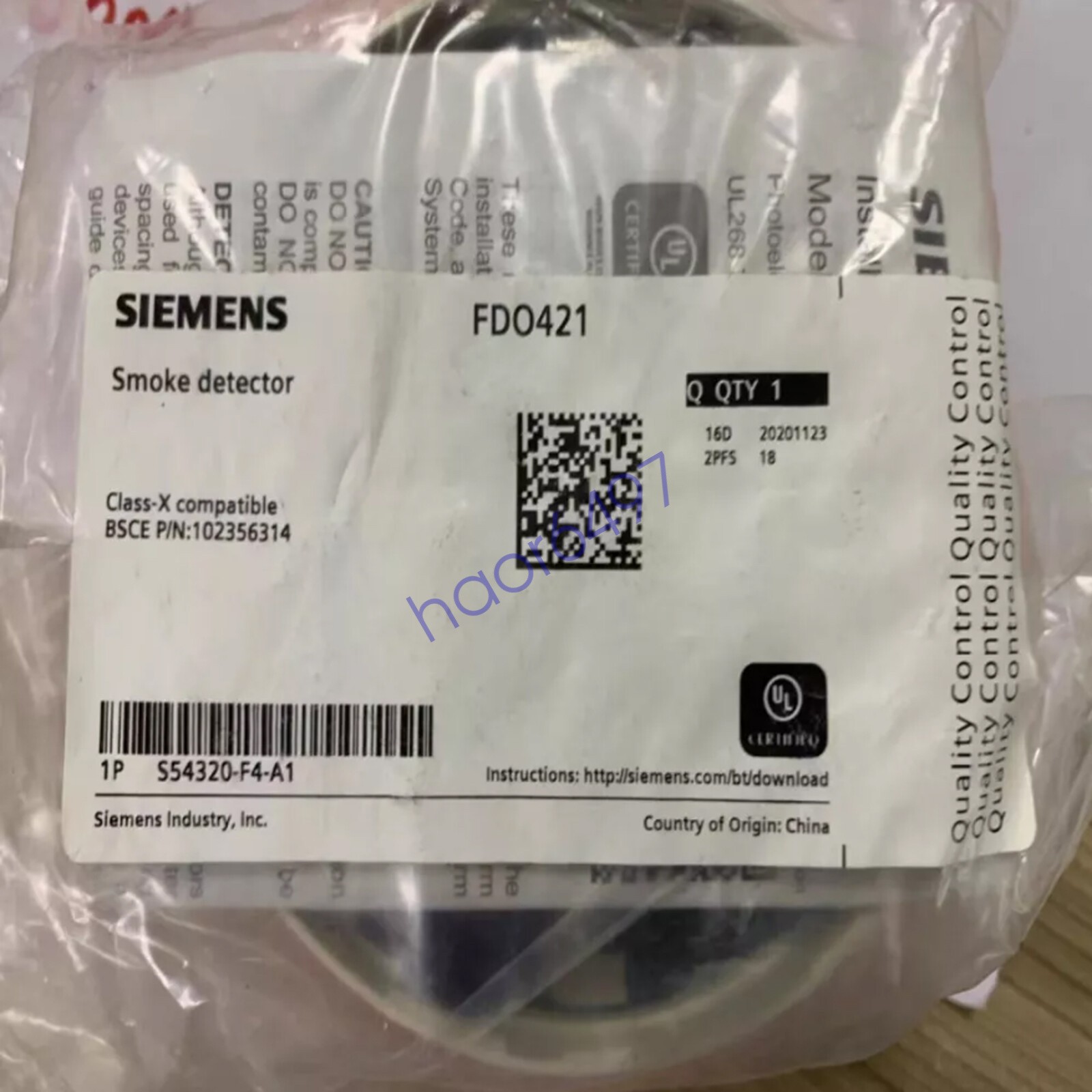 1PC NEW Siemens FDO421 photoelectric smoke detector FAST SHIP#XR