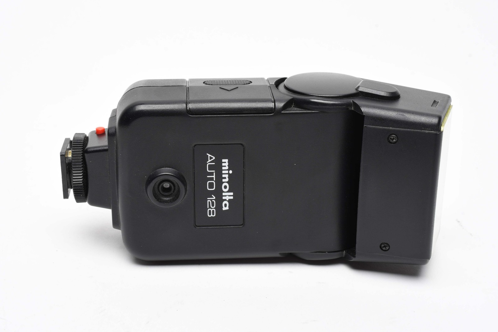 Minolta Auto 128 electronic flash, nice & clean, tested, w/Case+Manual+Diffuser