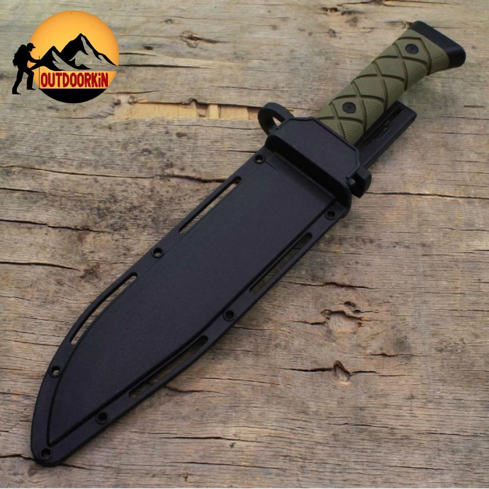 Combat SURVIVAL Military Tactical BOWIE Hunting Fixed Blade Knife + Sheath 13.5"