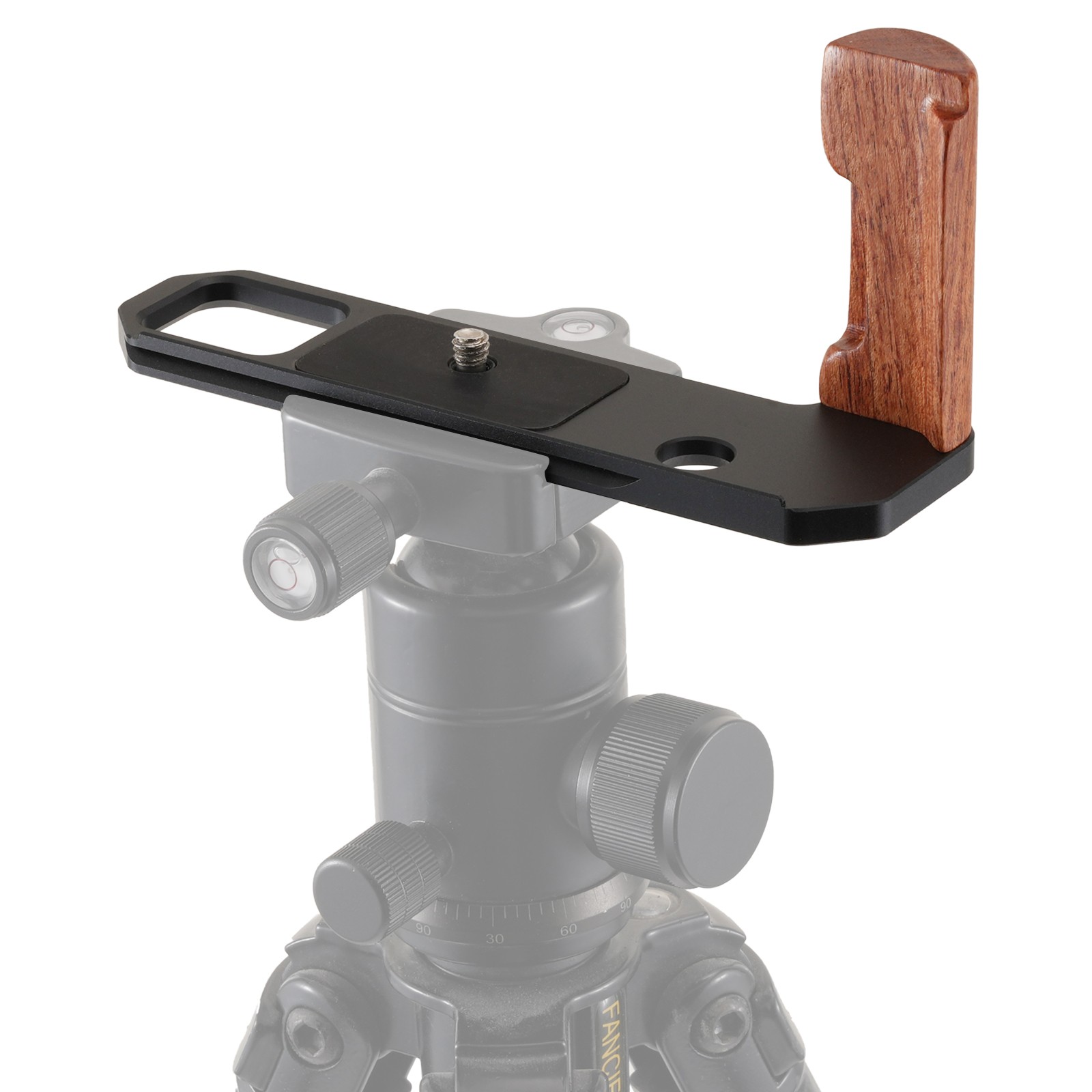 Wooden Vertical Handle Grip Quick Release L Bracket for Nikon F2 Camera Black