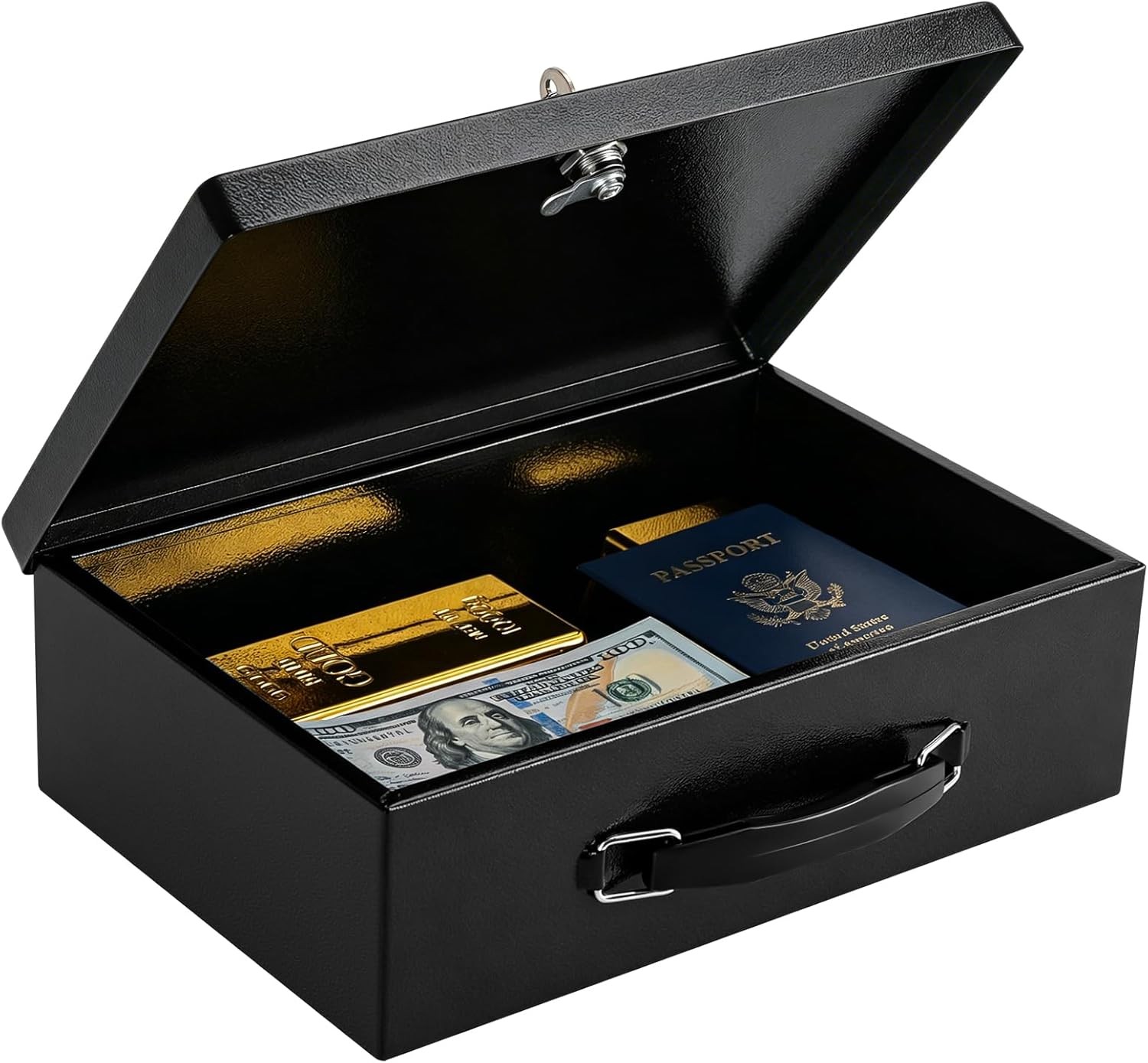 Fireproof Waterproof Lock Box for Documents Jewelry Cash Passport