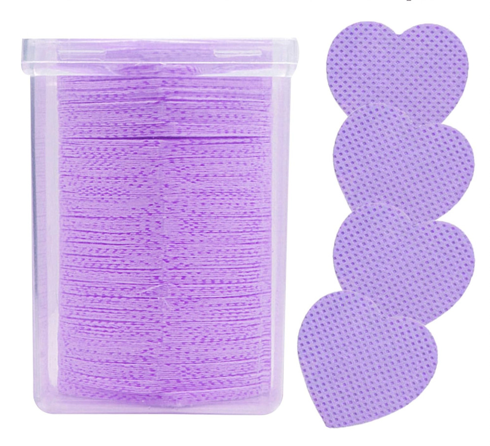 Glue Nozzle Wipes / Lilac Hearts with case, 200 pcs