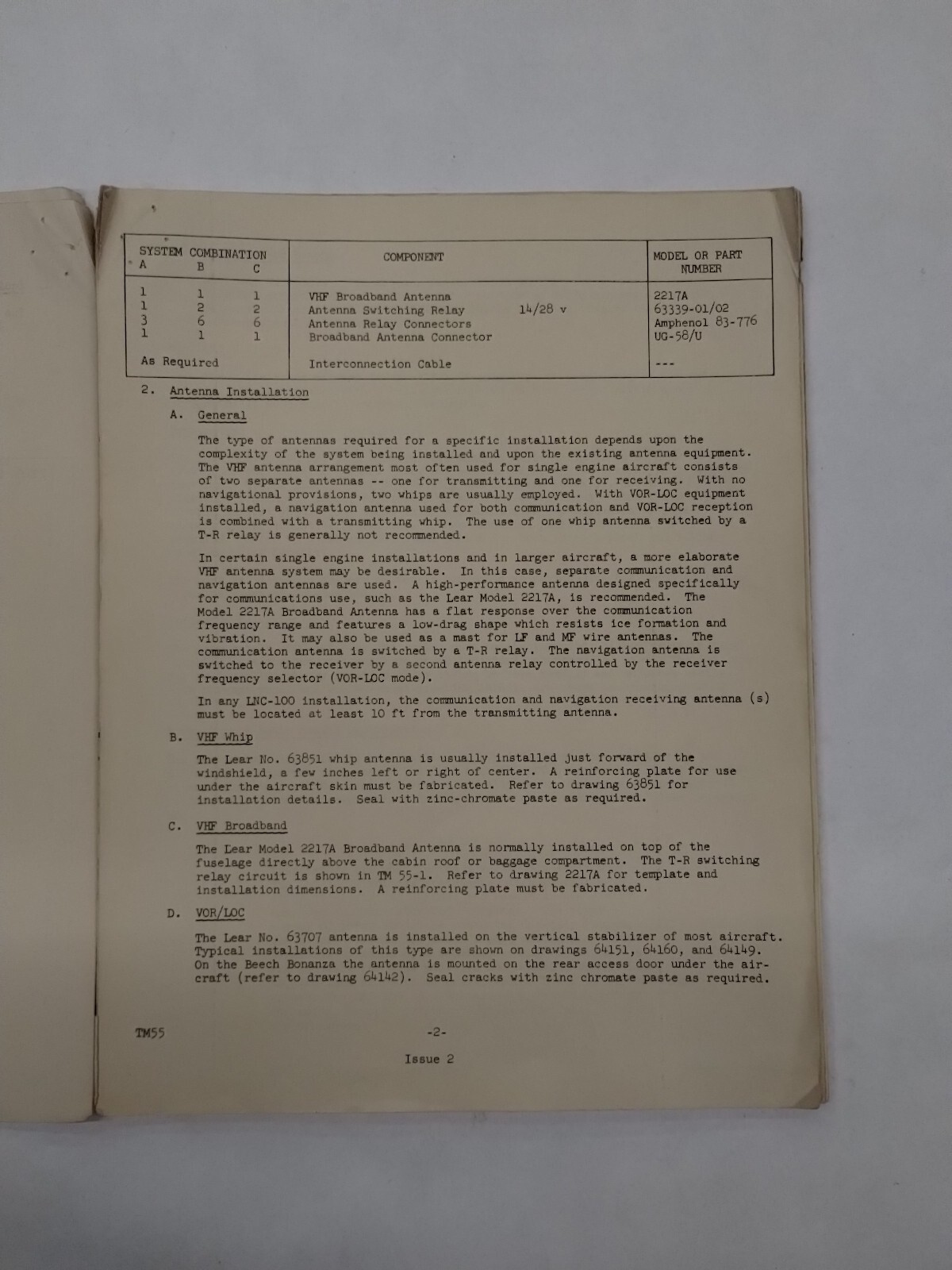 Lear Navigation-Communication System LNC-100 Installation Instructions-Original