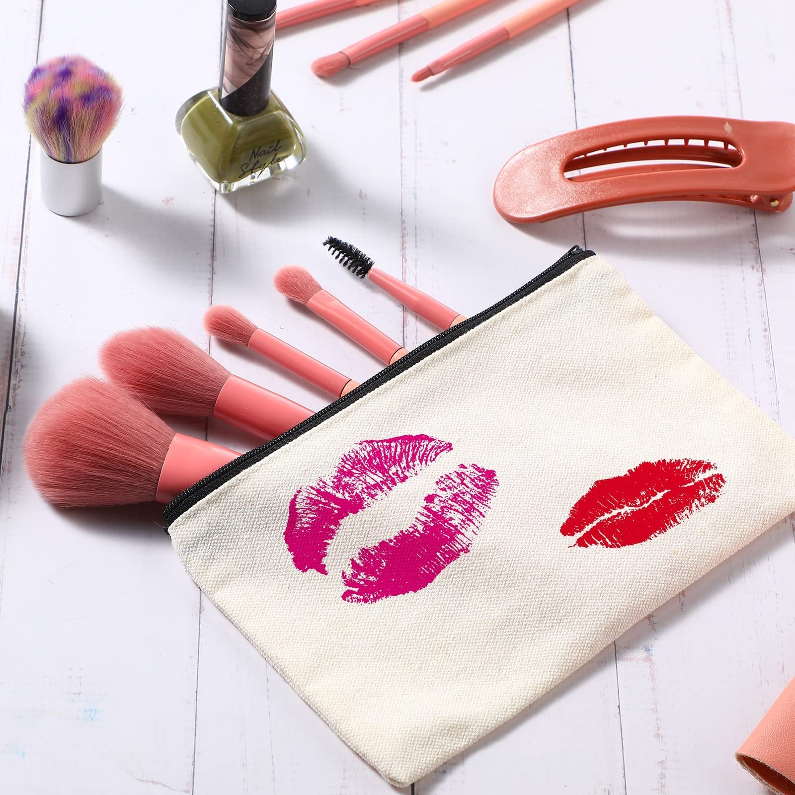 Frienda 50 Pcs Canvas Zipper Pouch Bulk Small Blank Pencil Pouch Mu... Fast Ship
