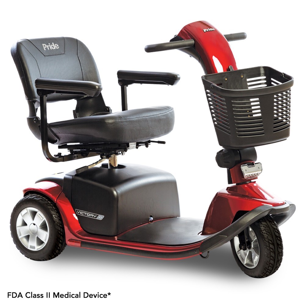 Pride Mobility Victory 9,  3-Wheel Candy Apple Red w/Standard seat NEW