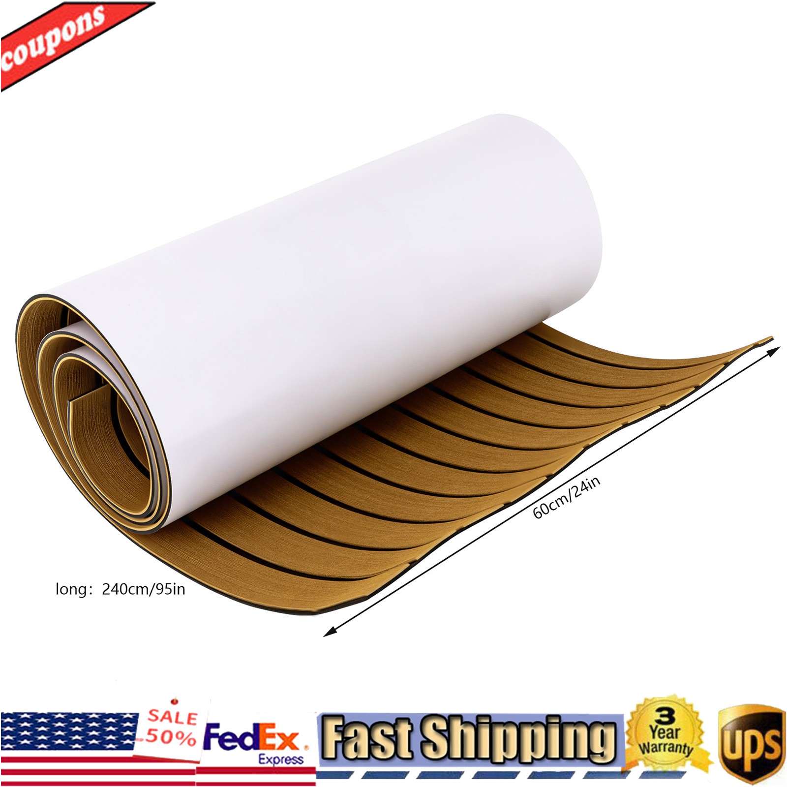 EVA Foam Boat Marine Yacht Boat Deluxe Flooring Mat Faux Teak Decking Sheet Pad