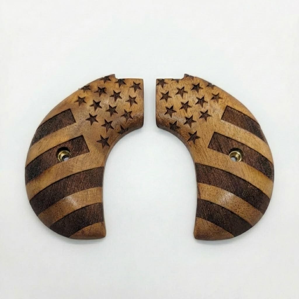Heritage Rough Rider Birdshead Walnut Grips with Carved American Flag