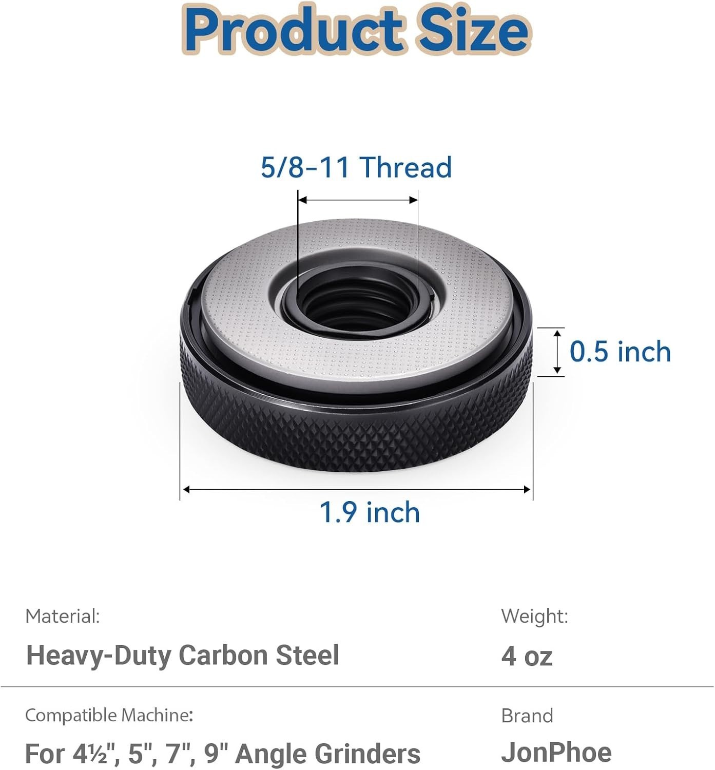 Effortless 5/8-11 Angle Grinder Flange Nut - Quick Release, No Wrench Needed