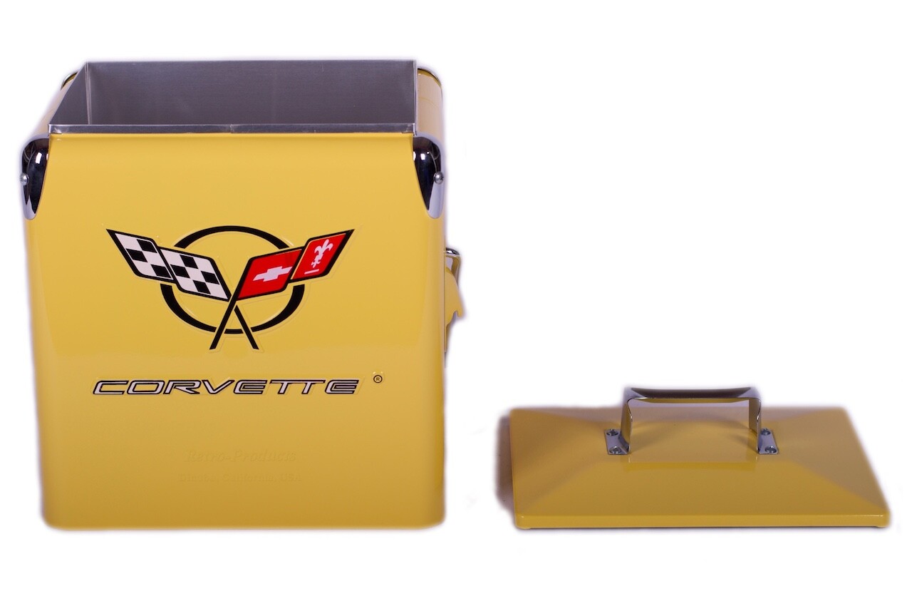 Classic Corvette Picnic Cooler American Retro Yellow
