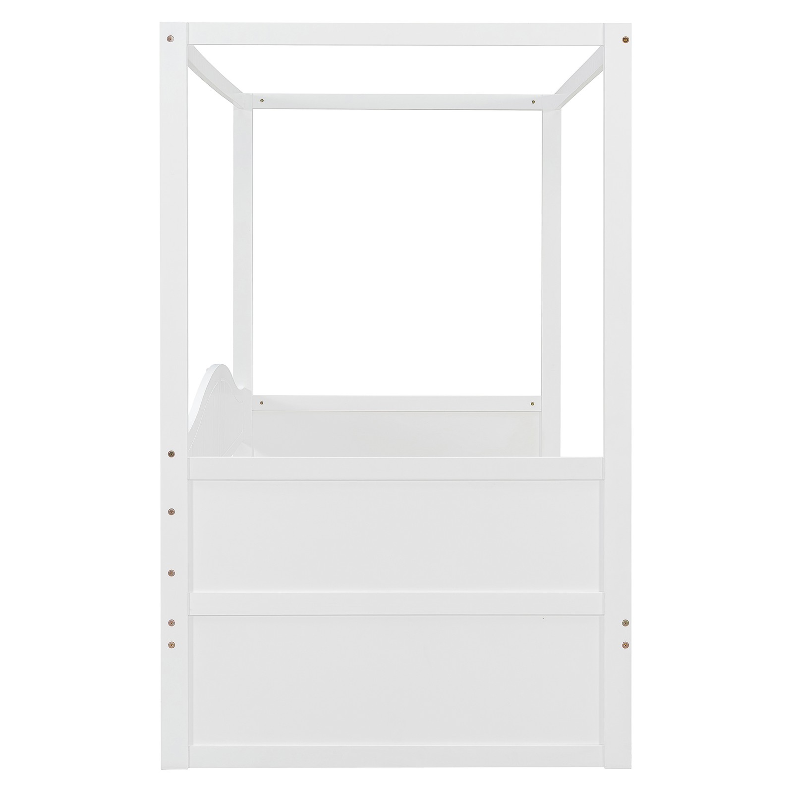 Twin Size Canopy Day Bed with 2 Drawers, White