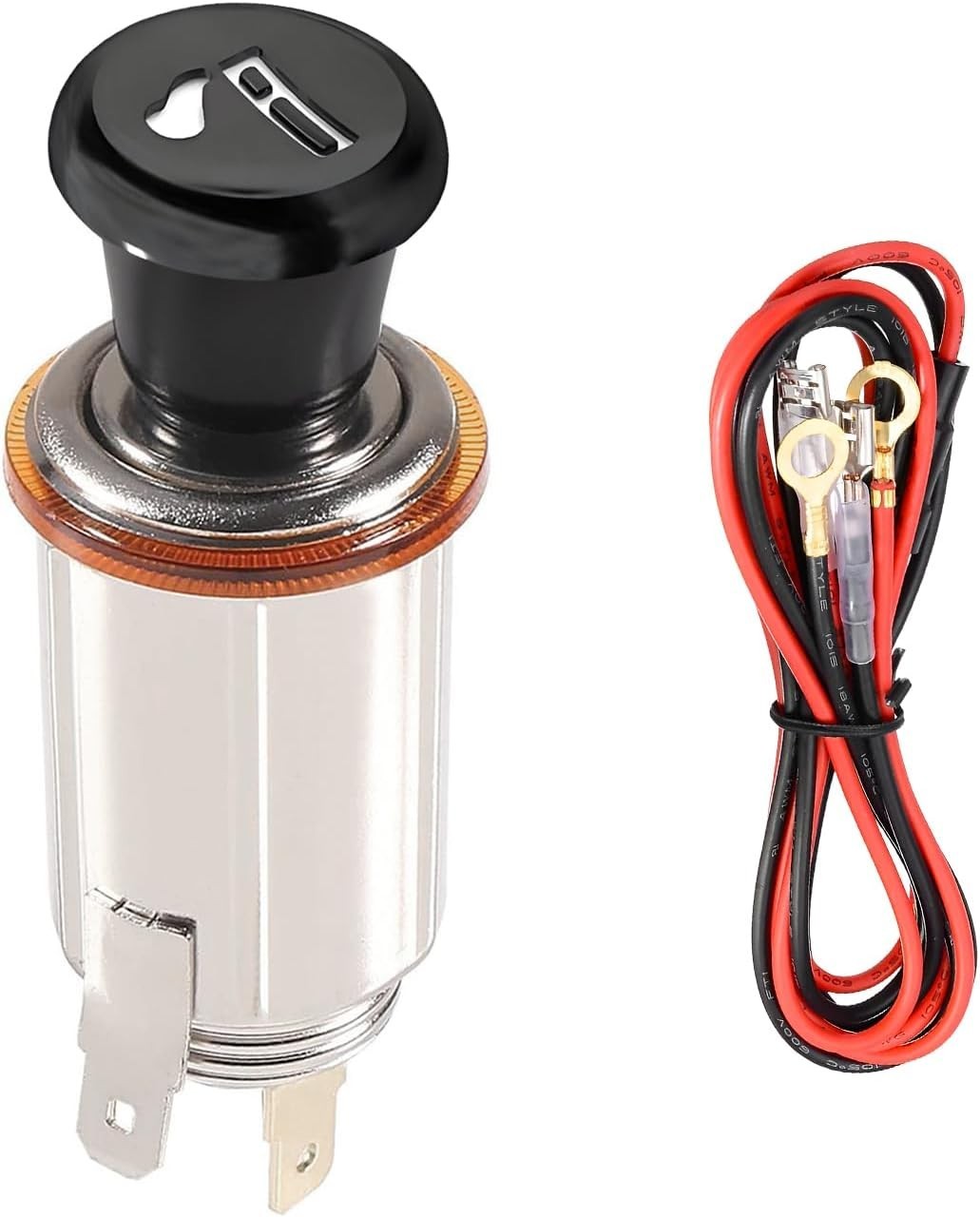 DC 12V Vehicle Cigarette Lighter Element Socket Plug with Eject Button, Unive...