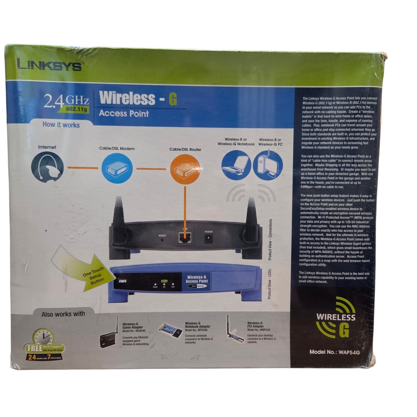 NEW SEALED - LINKSYS WIRELESS G ACCESS POINT WAP54G