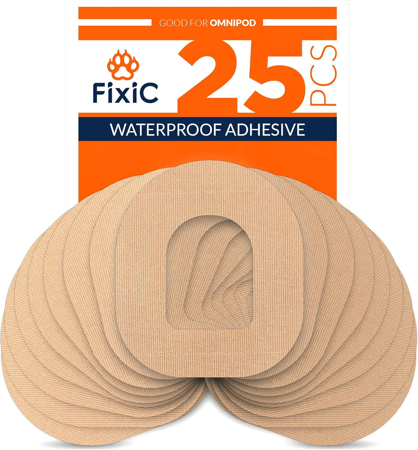 Fixic - 25 Pack - Adhesive Patches - Perfect for Omnipod - the Best Waterproof A