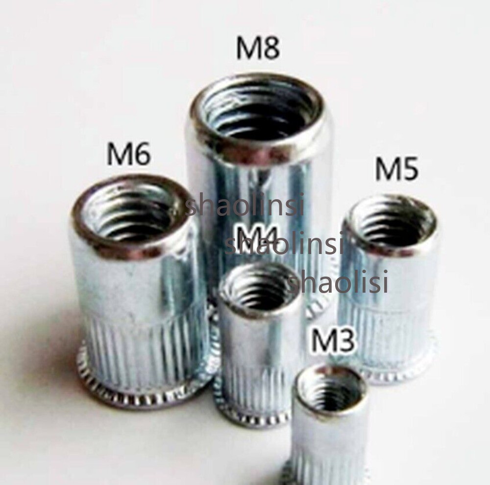 100PCs Rivet Nut Insert Rivnut Nutsert Screw  Flat Head Metric Threaded Blind