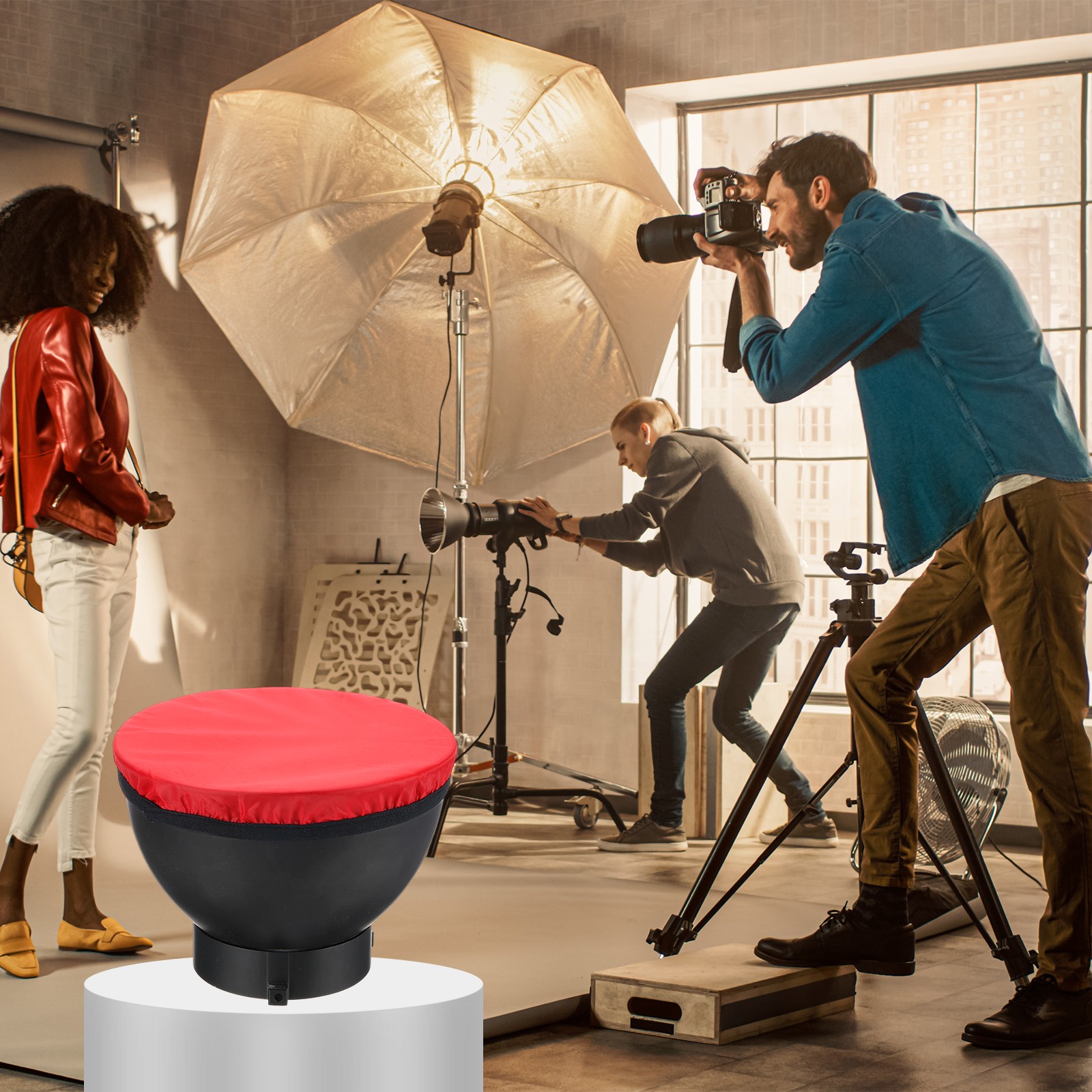 5pcs 6.3" x 6.3" Soft Mini Flash Bounce Diffuser Cap, for Flashlight, Red