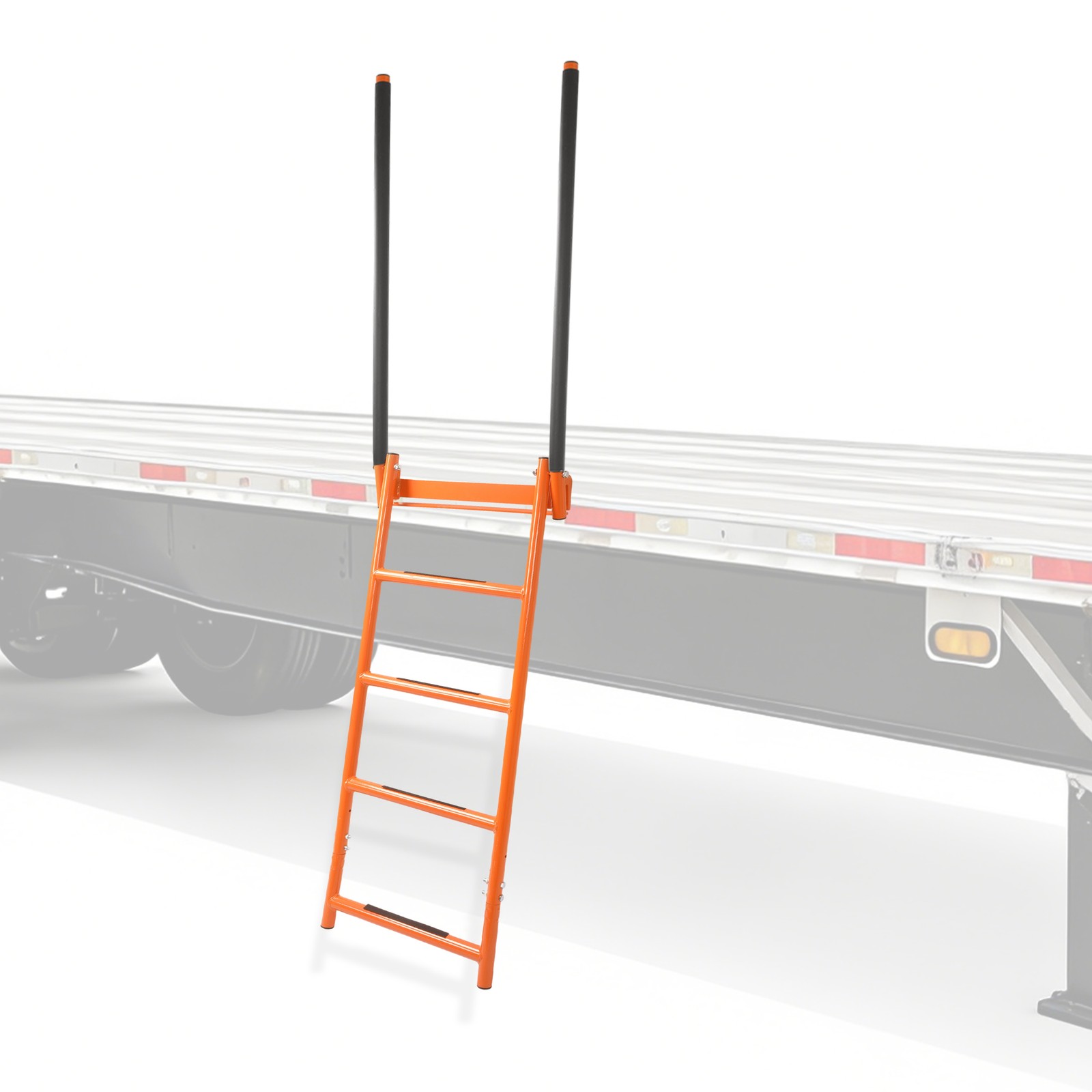 Heavy Duty Flatbed Trailer Access Ladder Orange 5 Step Fits 48" Trailer Rails