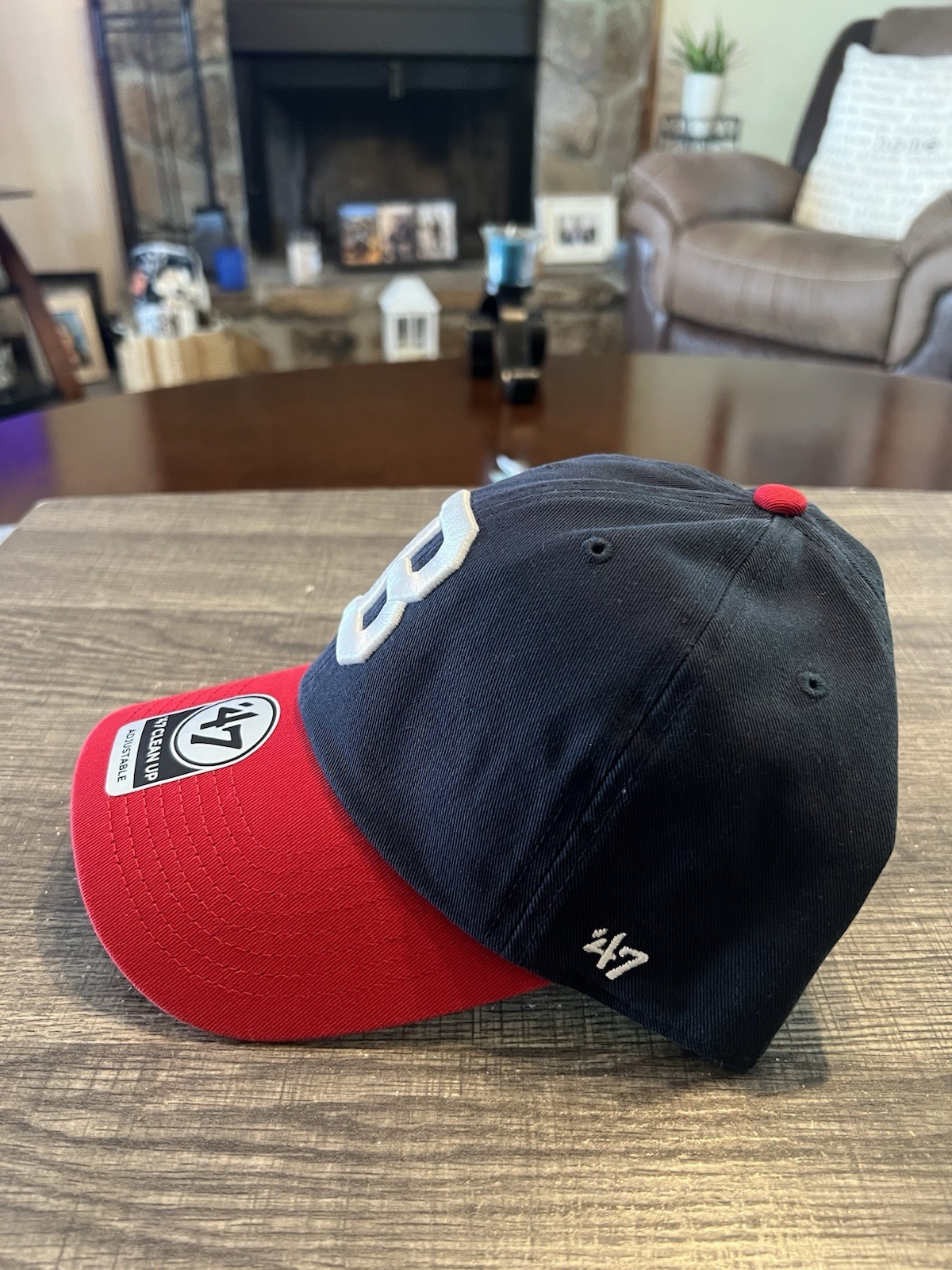 Boston Braves ‘47 Clean Up Hat Navy Red Adjustable MLB Retro B Logo Cap