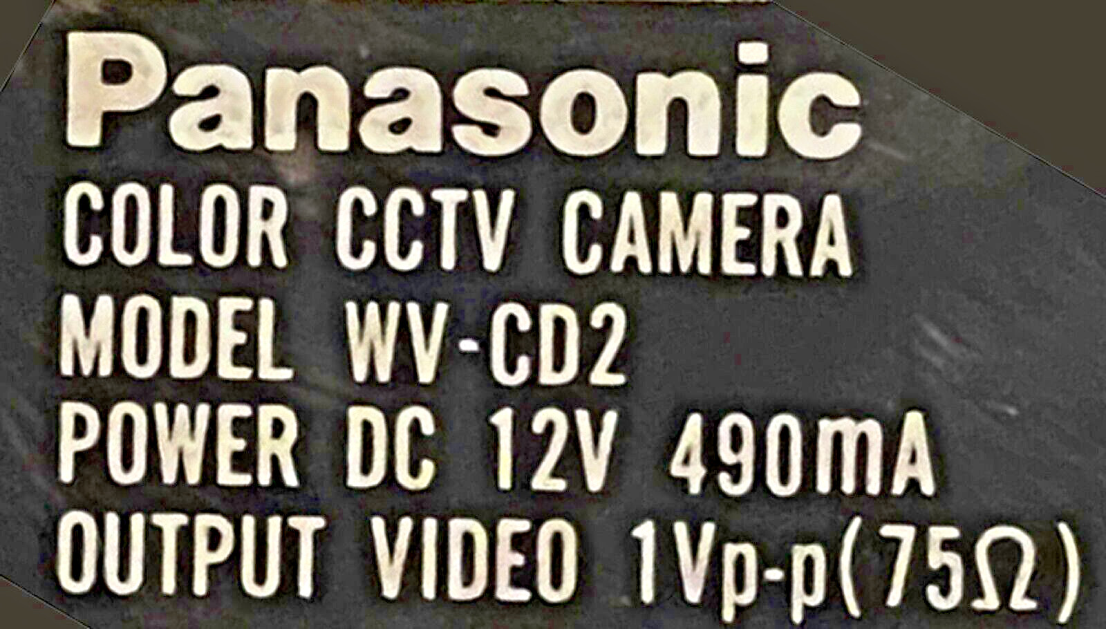 PANASONIC WV-CD2 CCTV Color Camera System CD 2 - 12VDC