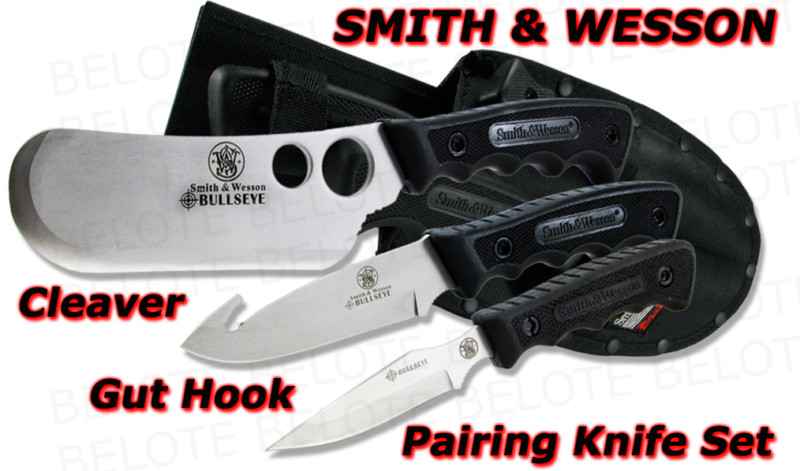 Smith & Wesson Campfire 3 KNIFE Set w/ Sheath SWCAMP