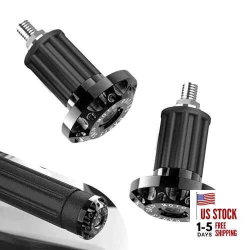 Motorcycle Bar End Plugs, 7/8" Anti-vibration Balance Weight Grip 2 PCS Black