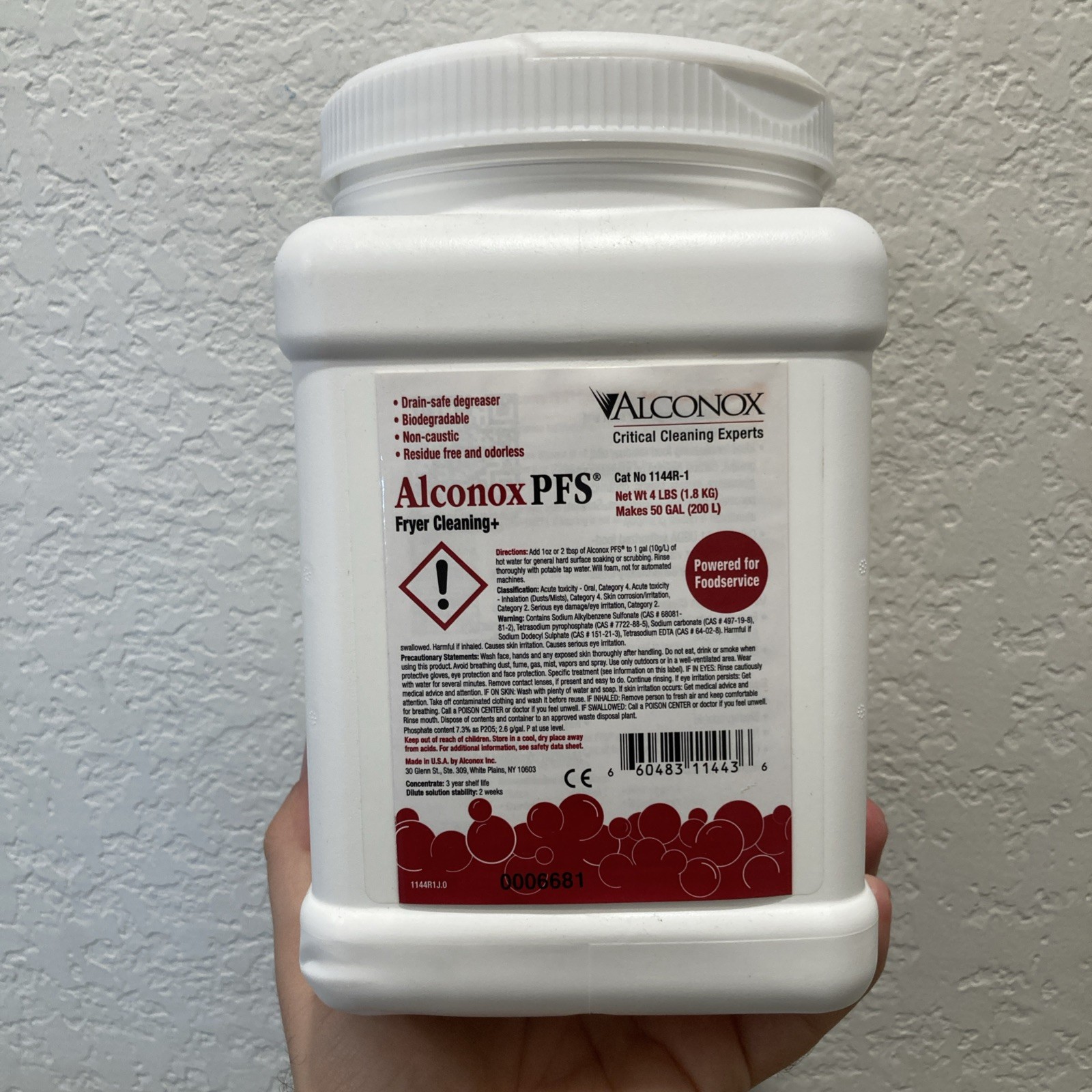 Alconox PFS Fryer Cleaning Cleaner 4 lbs Makes 50 Gallons Foodservice Noncaustic