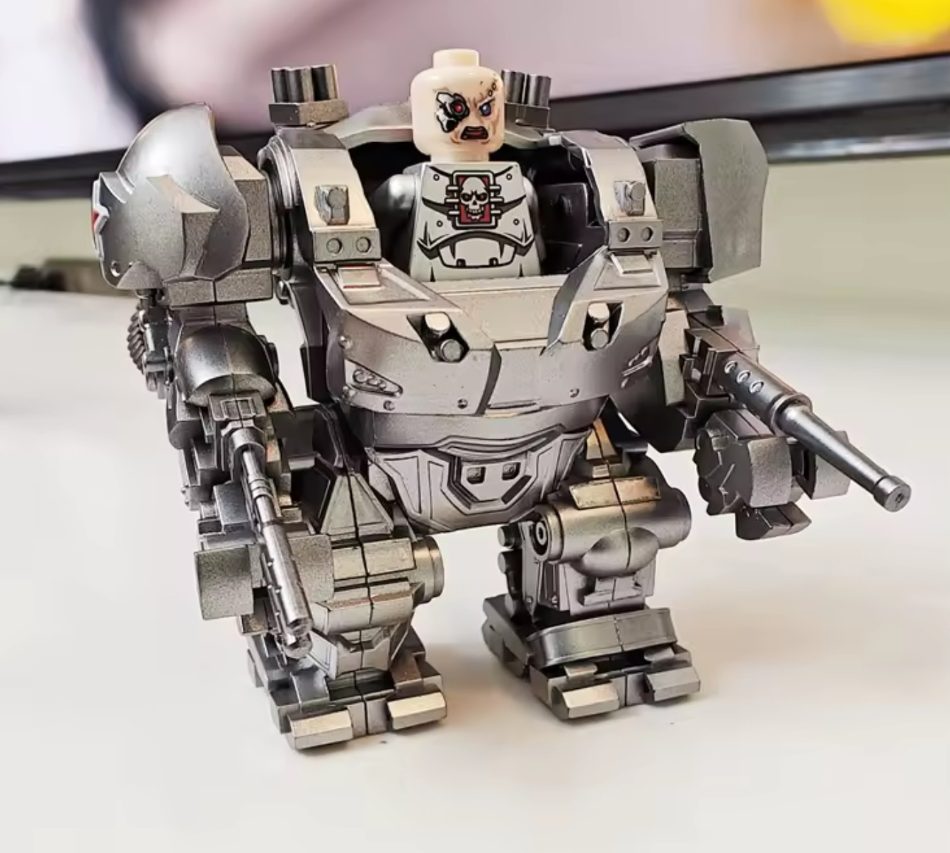 NEW! Custom Molded Amazing Spider Man 2 RHINO POWER ARMOR (Silver) wMiniFig