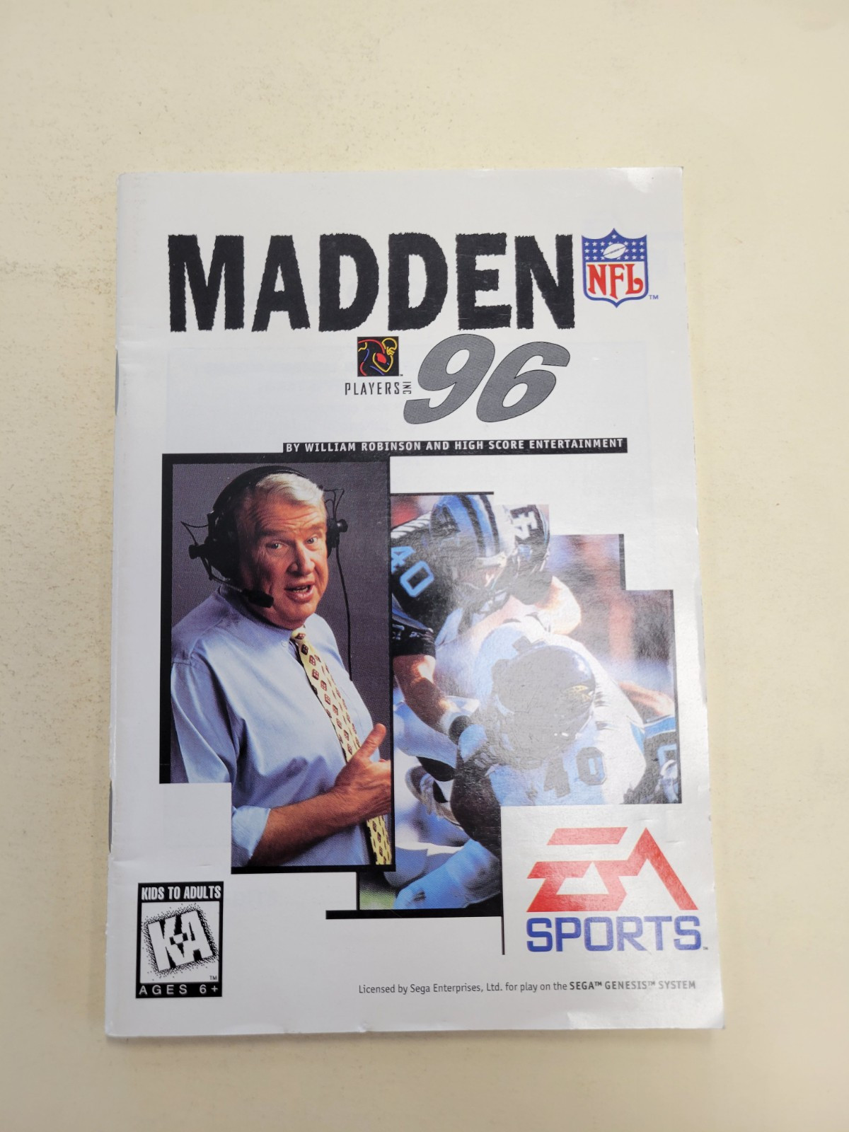 Sega Gensis Manual Madden 96