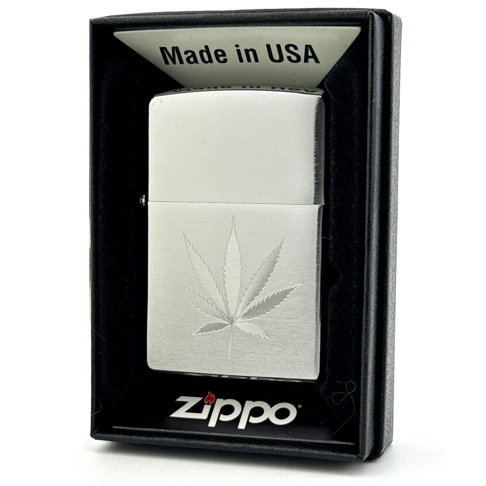 Bud Leaf 420 Silver Chrome Zippo Lighter Unused w/ Original Box FAST SHIPPING