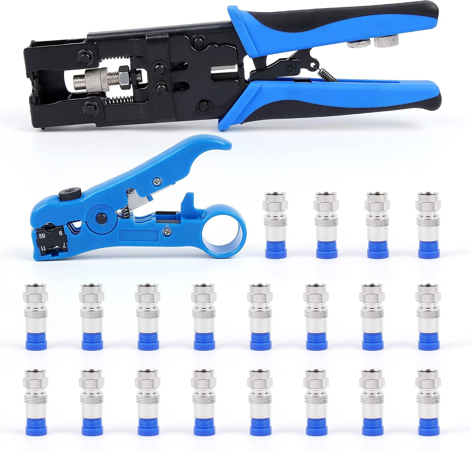 BNC Cable Crimper and Coaxial Compression Tool Kit - Multifunctional Compression