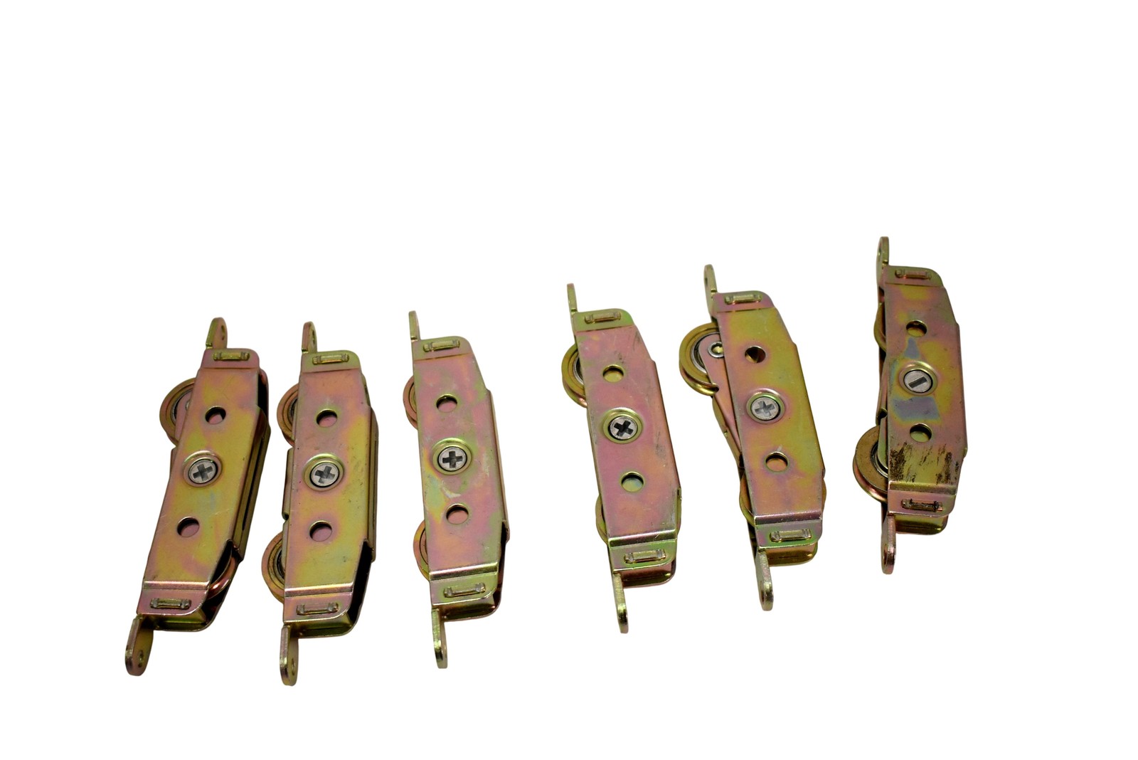 Sliding Door Roller Assembly Adjustable Dual Wheel Gold Hardware Lot of 6