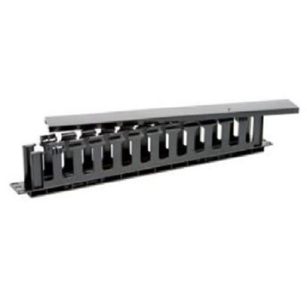 Connect Blue Cable Management with Cover 1RU Plastic Black - CBUACM191RUC