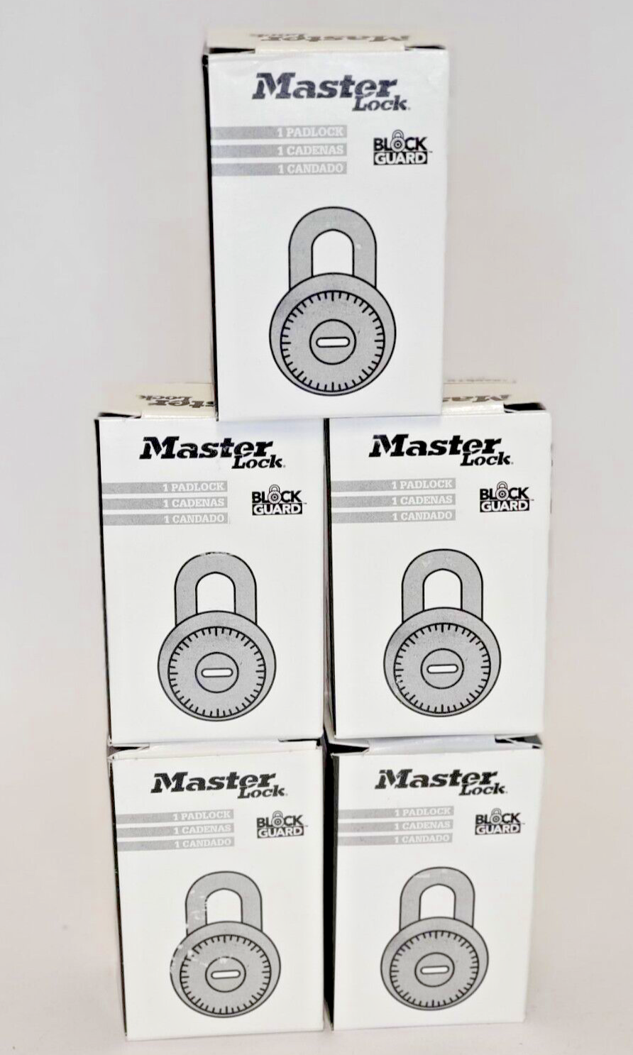 MASTER LOCK PADLOCK, STANDARD DIAL COMBINATION LOCK - LOT OF 5