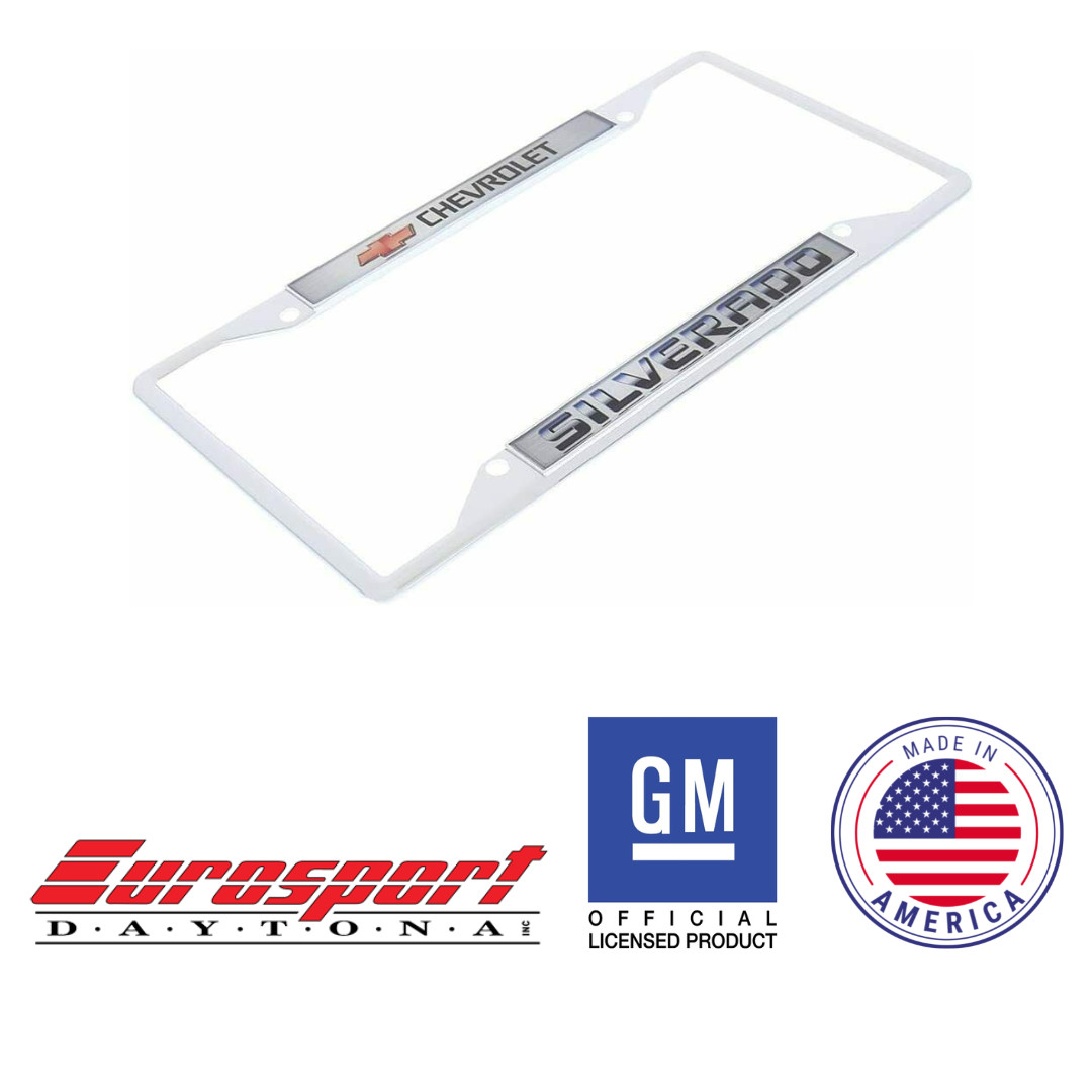 Chevrolet Silverado Stainless Steel License Plate Frame Official Licensed