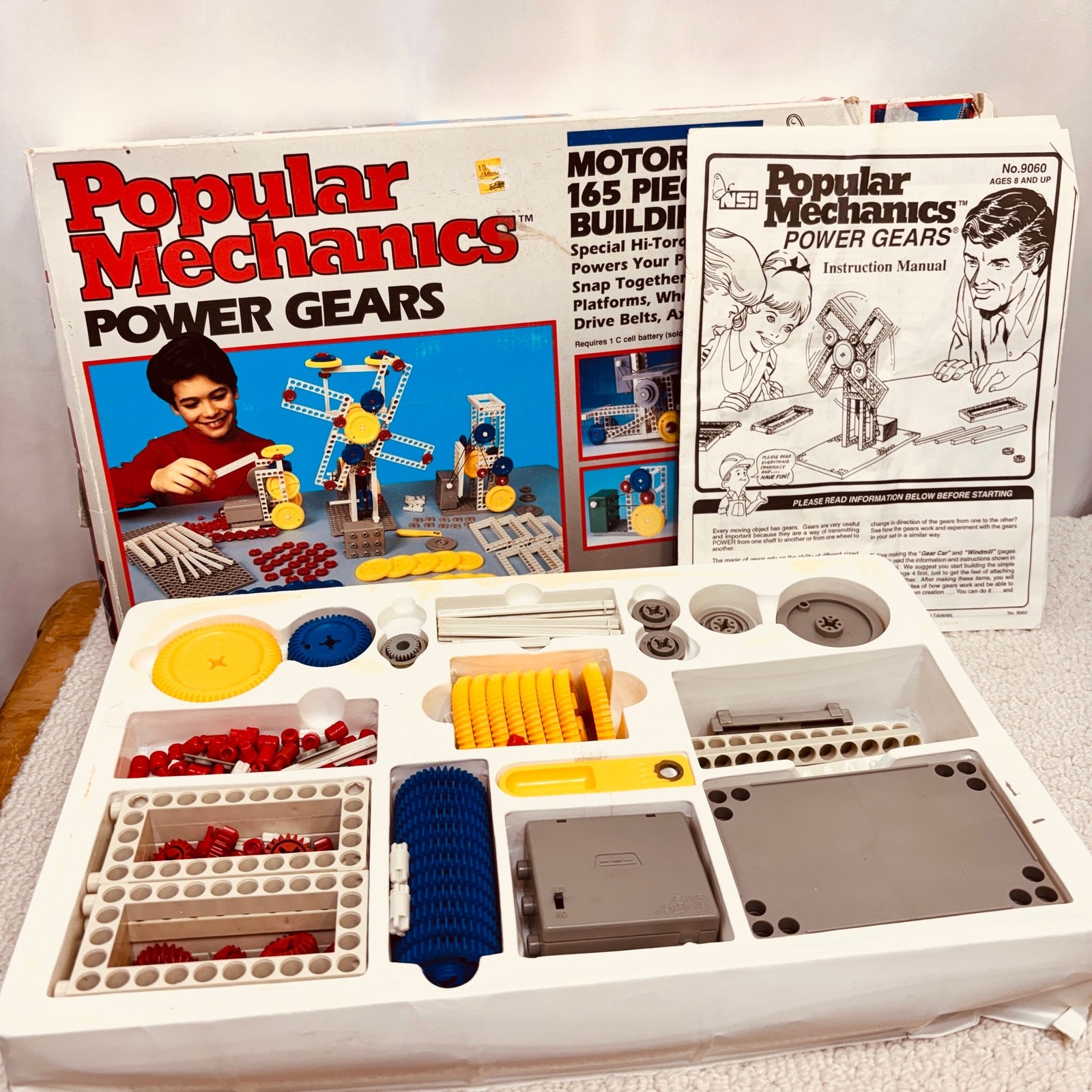 VTG Popular Mechanics Power Gears Motorized Building Set 165 pcs 1994 WORKS