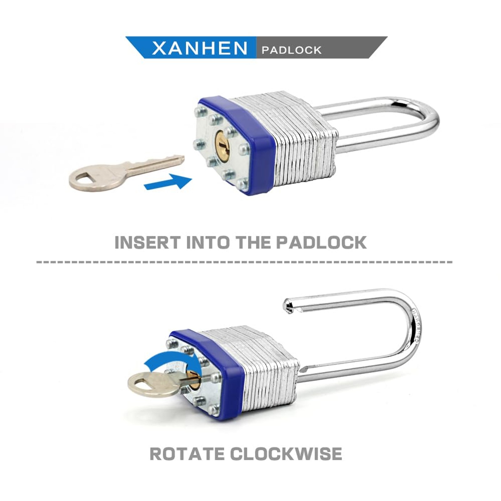 Lock Outdoor Padlocks, Key Lock, Padlocks with Same Key - Laminated Steel Keyed